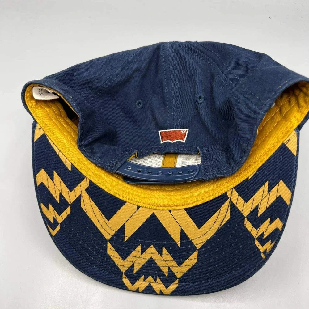 California Bear Hat Men Navy‎ Yellow Embroidered Levi's Snap Back Cap